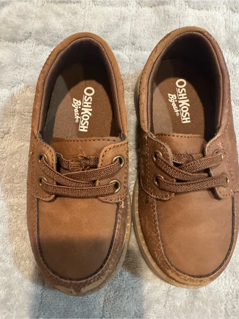 OshKosh B'gosh Boys Brown Lace-Up Boat Shoes